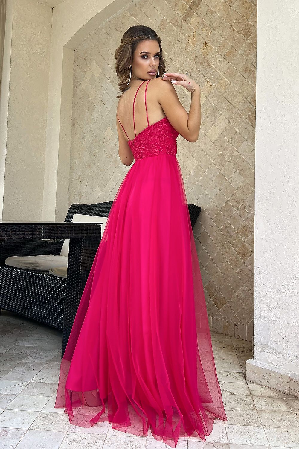 Langes Kleid model 188224 Bicotone