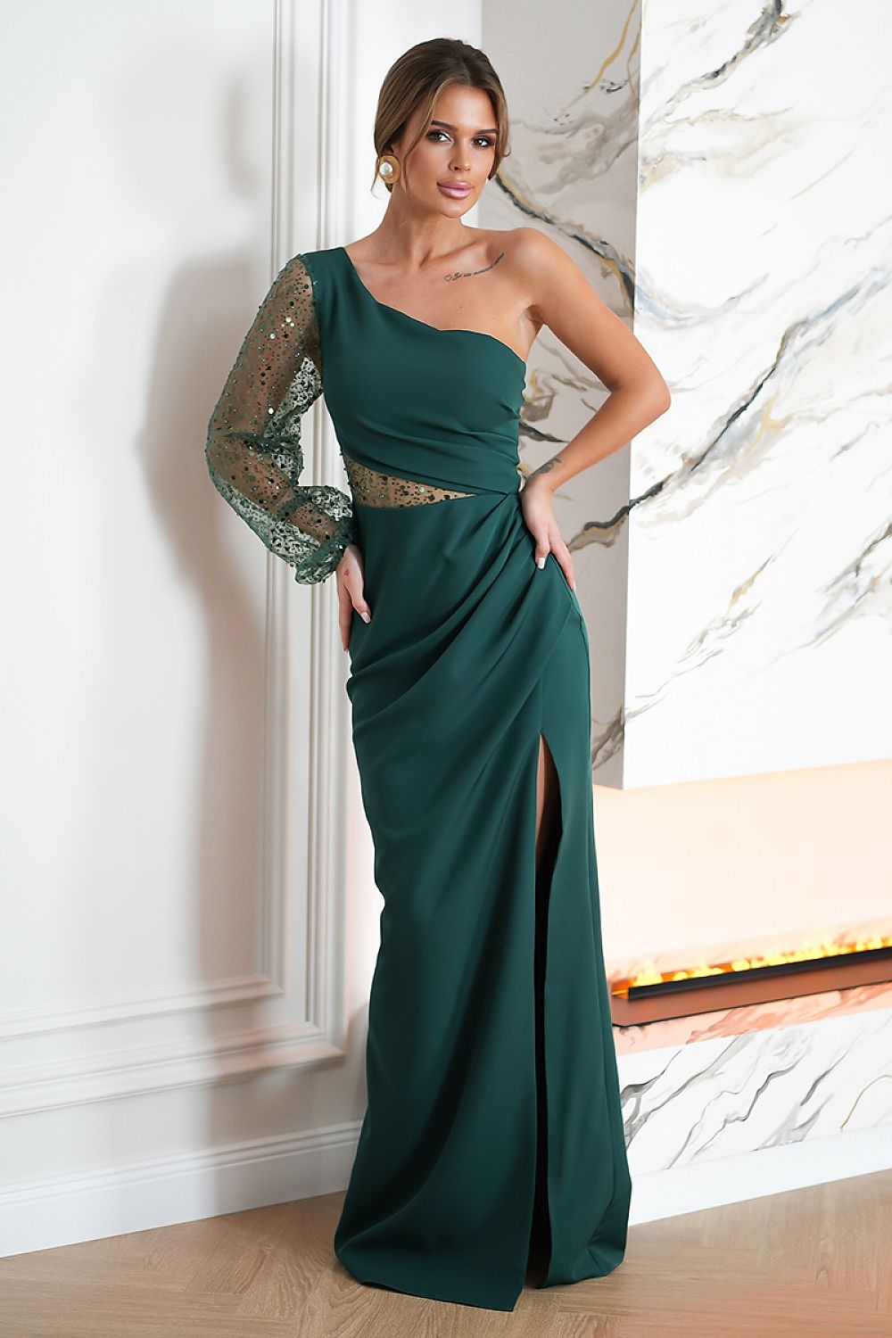 Langes Kleid model 190485 Bicotone