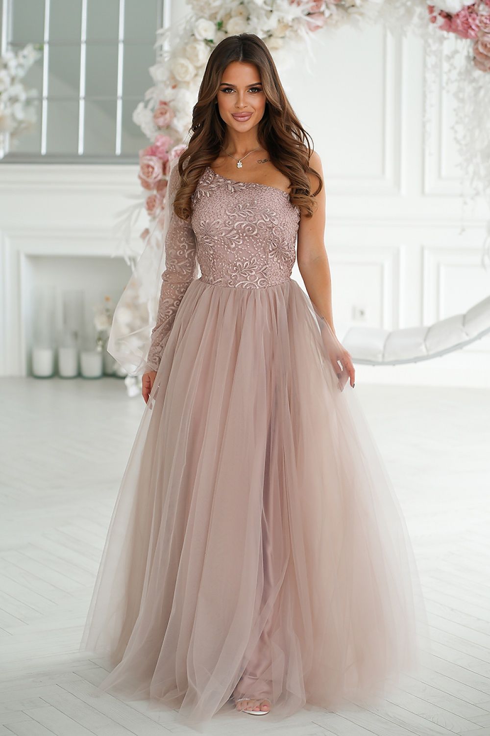 Langes Kleid model 192637 Bicotone