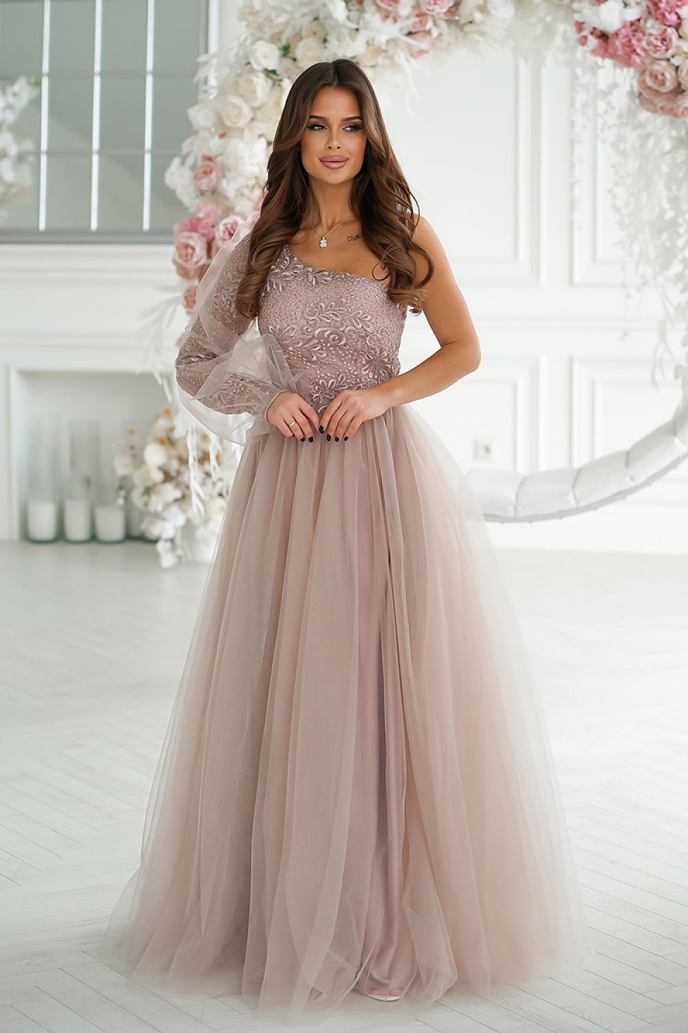 Langes Kleid model 192637 Bicotone