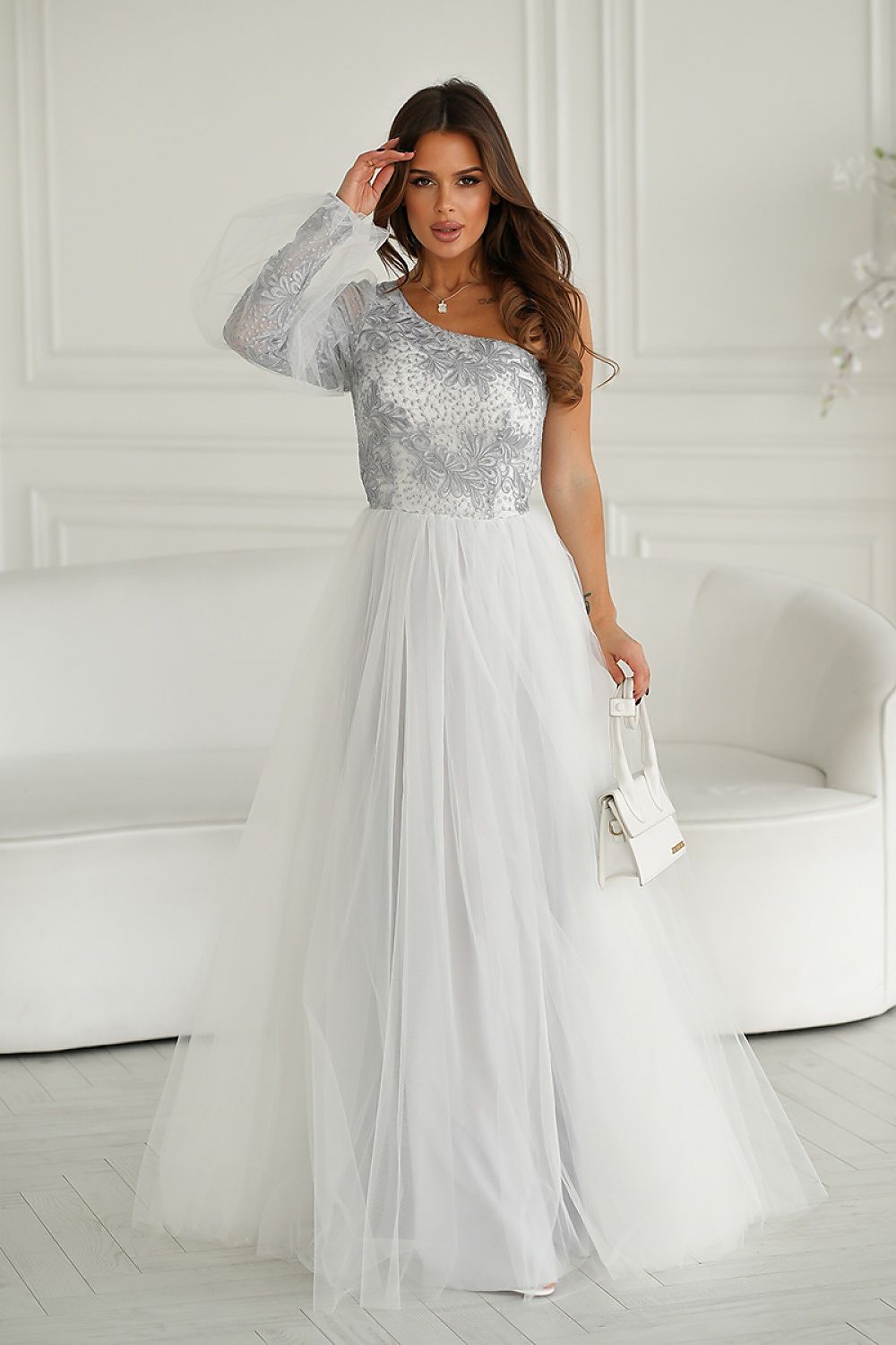 Langes Kleid model 192638 Bicotone