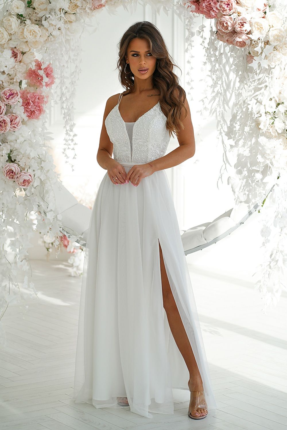Langes Kleid model 193795 Bicotone