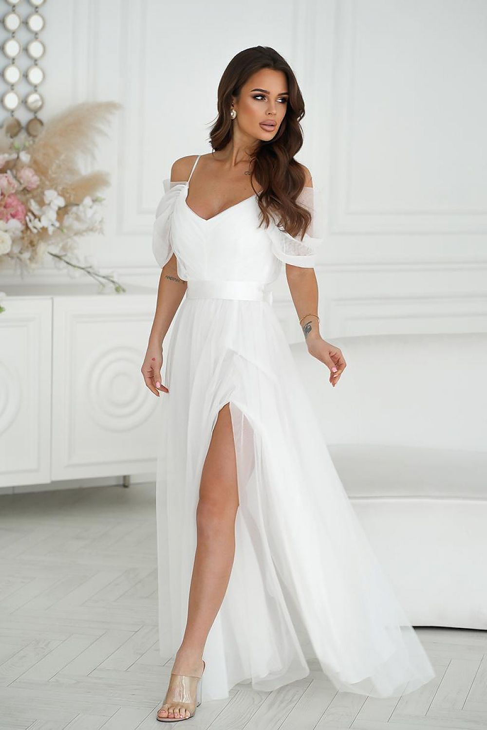 Langes Kleid model 196092 Bicotone