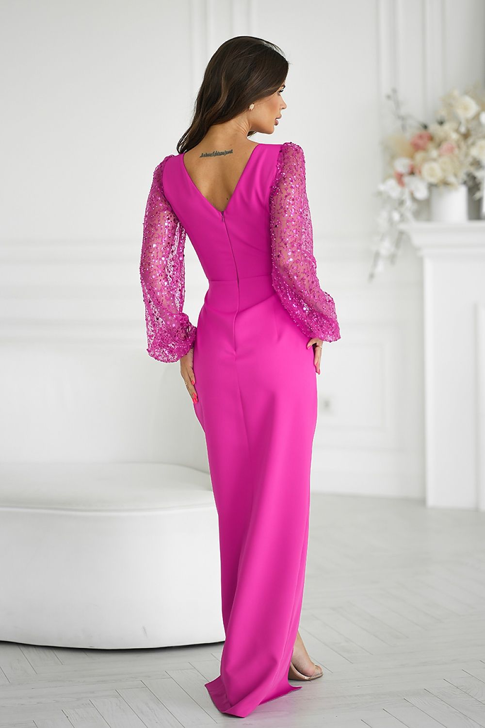 Langes Kleid model 199012 Bicotone