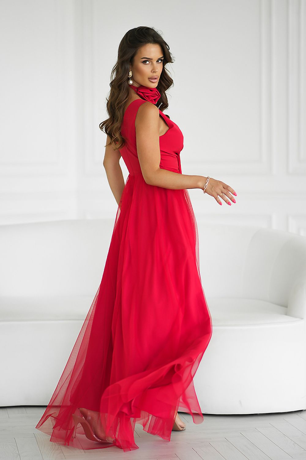 Langes Kleid model 199324 Bicotone