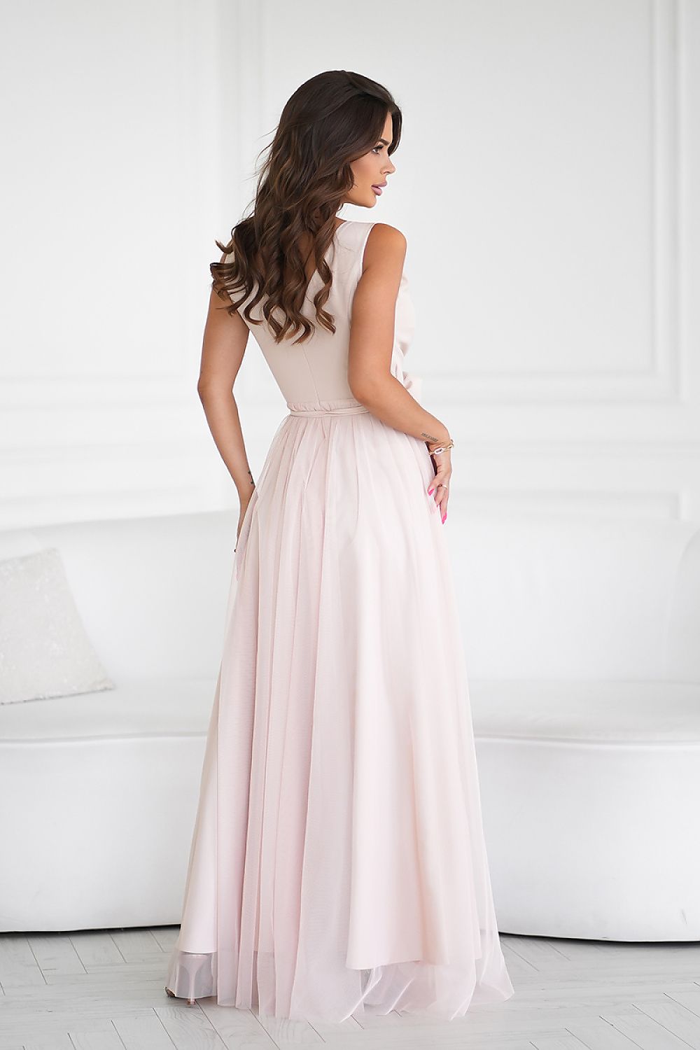 Langes Kleid model 199328 Bicotone