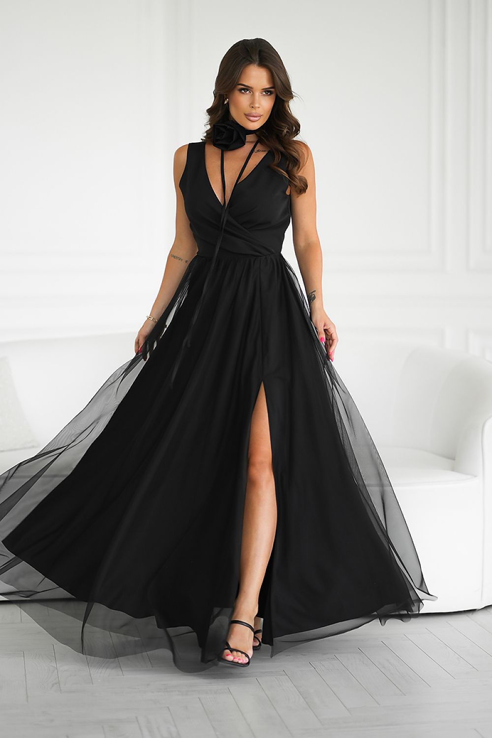 Langes Kleid model 199332 Bicotone