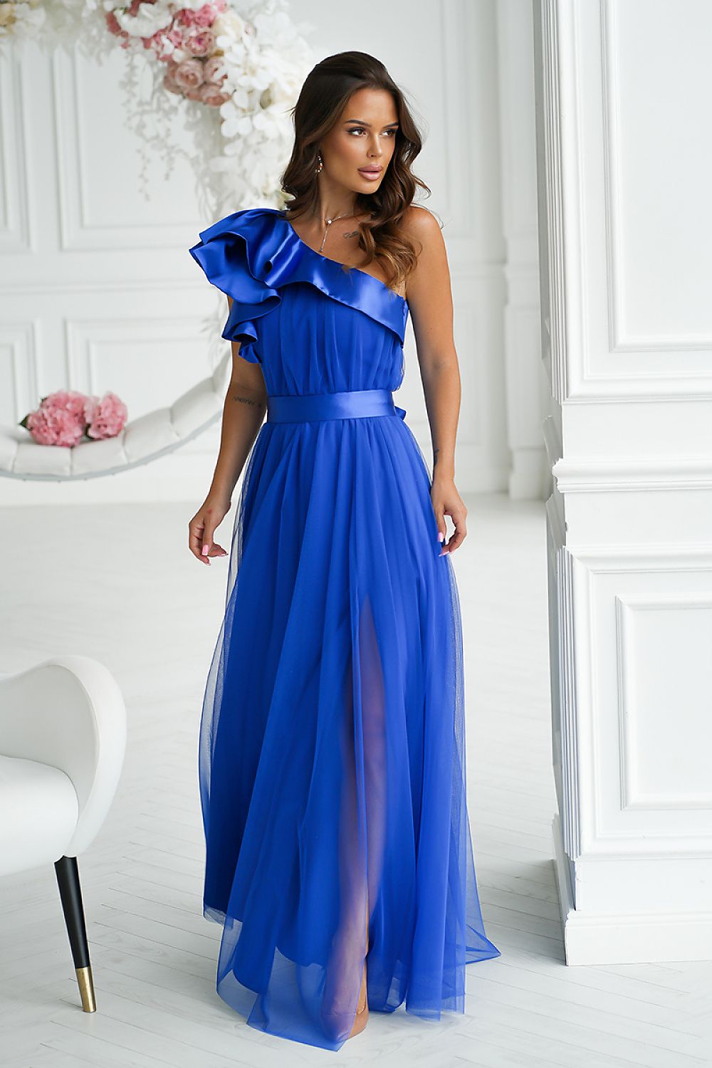 Langes Kleid model 200243 Bicotone