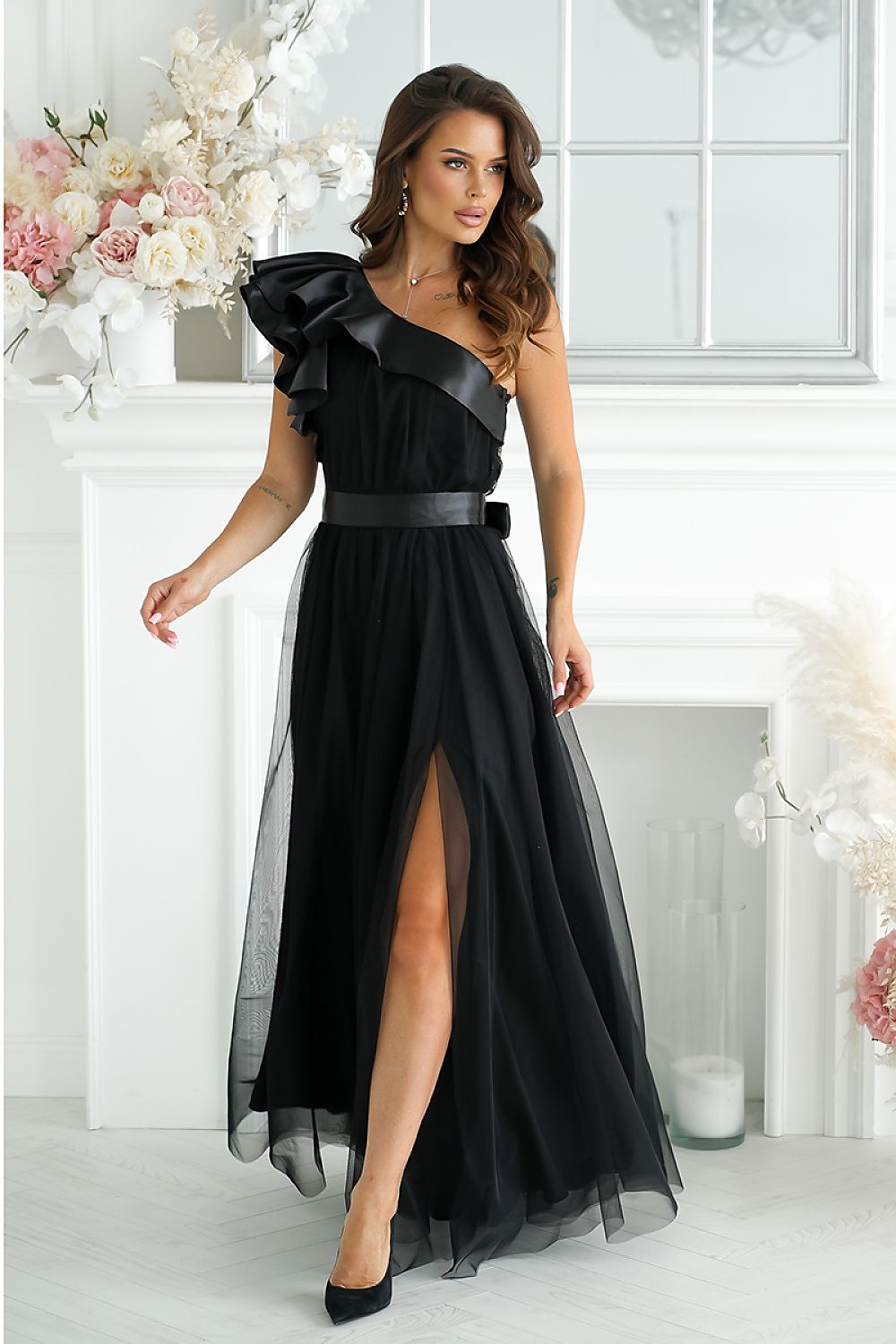 Langes Kleid model 200244 Bicotone