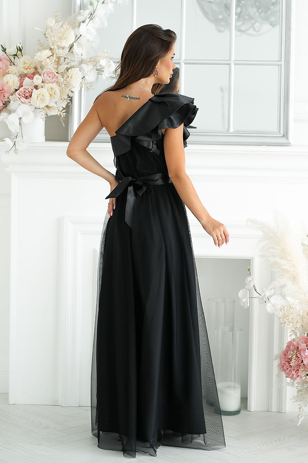 Langes Kleid model 200244 Bicotone