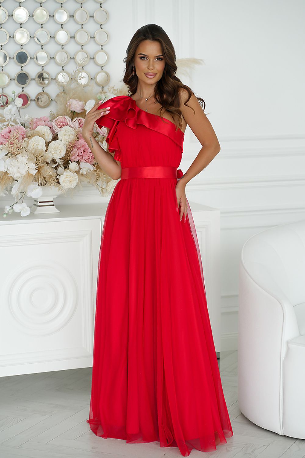 Langes Kleid model 200246 Bicotone