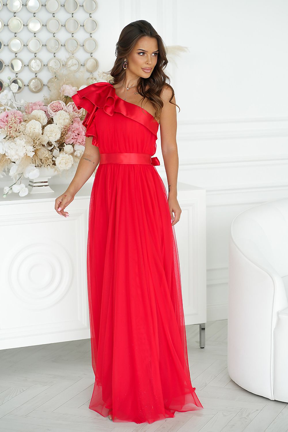 Langes Kleid model 200246 Bicotone