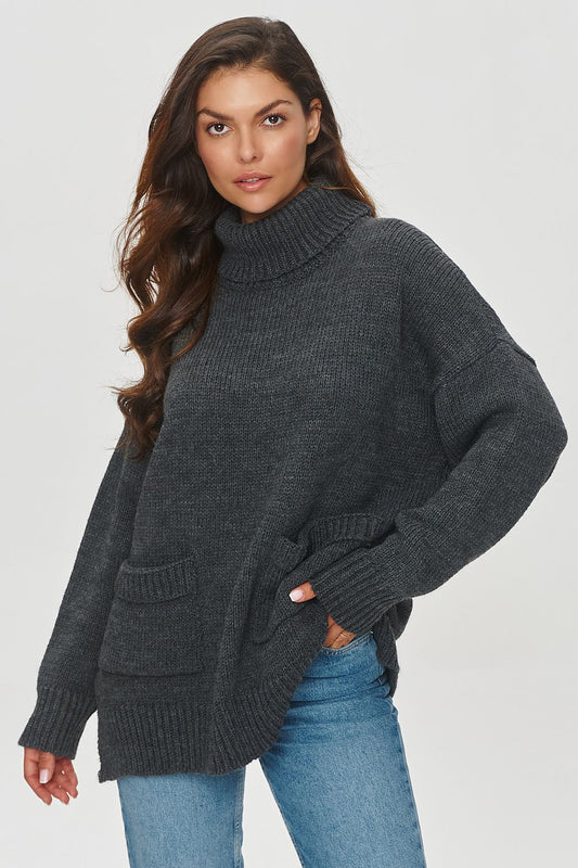Rollkragenpullover model 201796 Makadamia