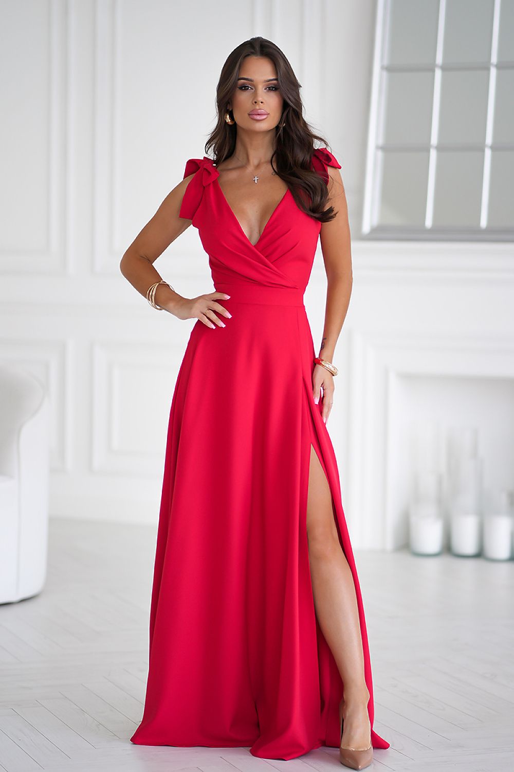 Langes Kleid model 202371 Bicotone