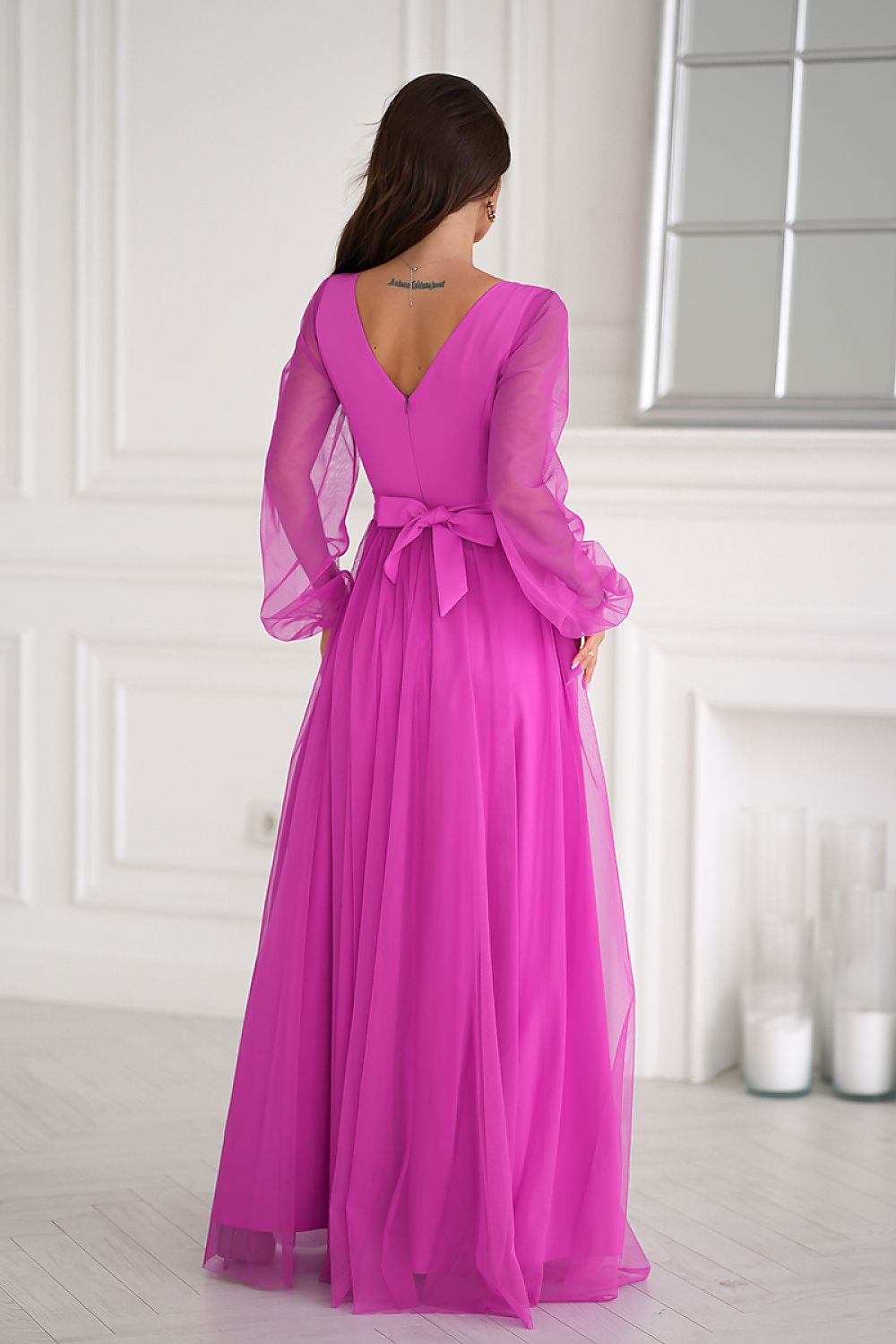 Langes Kleid model 202459 Bicotone
