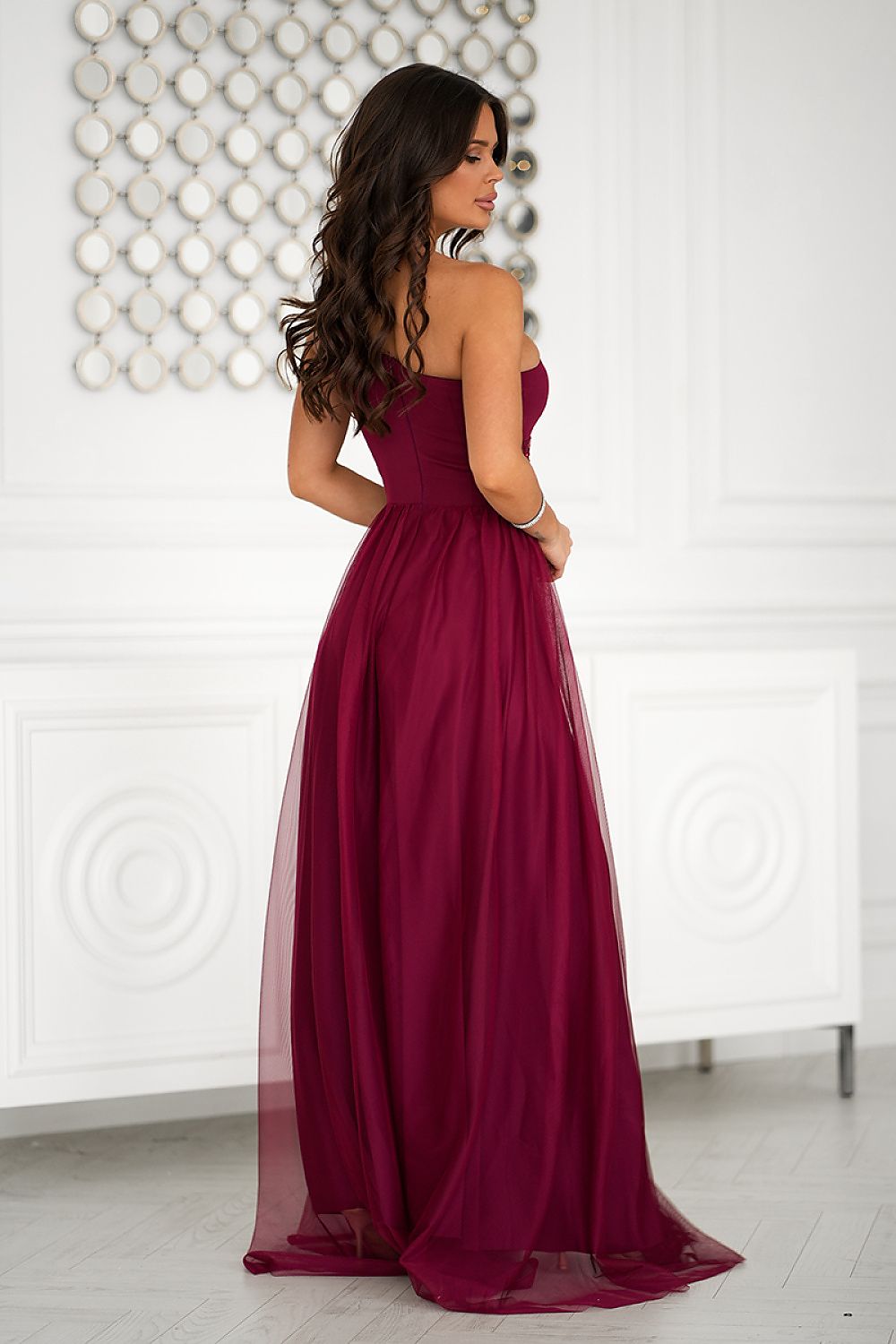 Langes Kleid model 204862 Bicotone