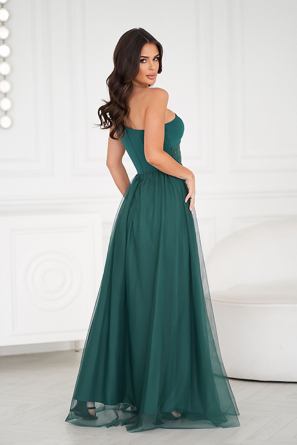 Langes Kleid model 208533 Bicotone