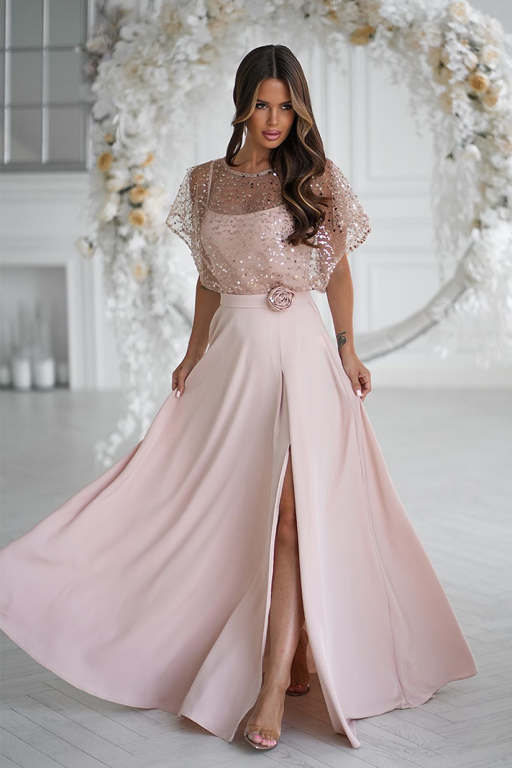 Langes Kleid model 219689 Bicotone