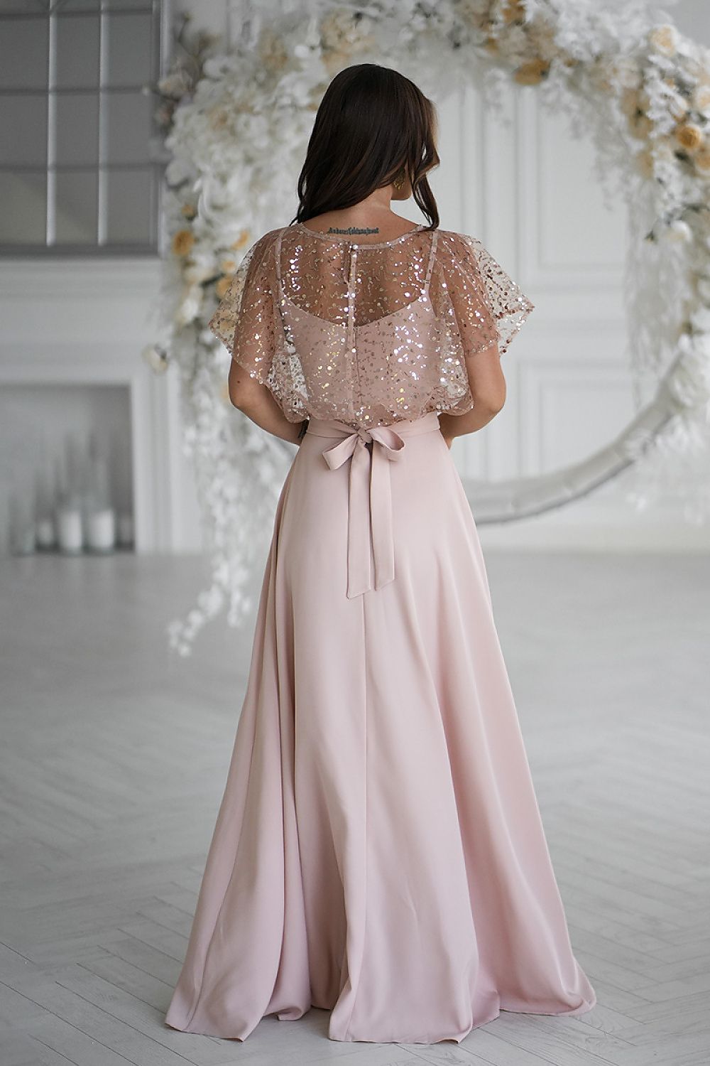 Langes Kleid model 219689 Bicotone