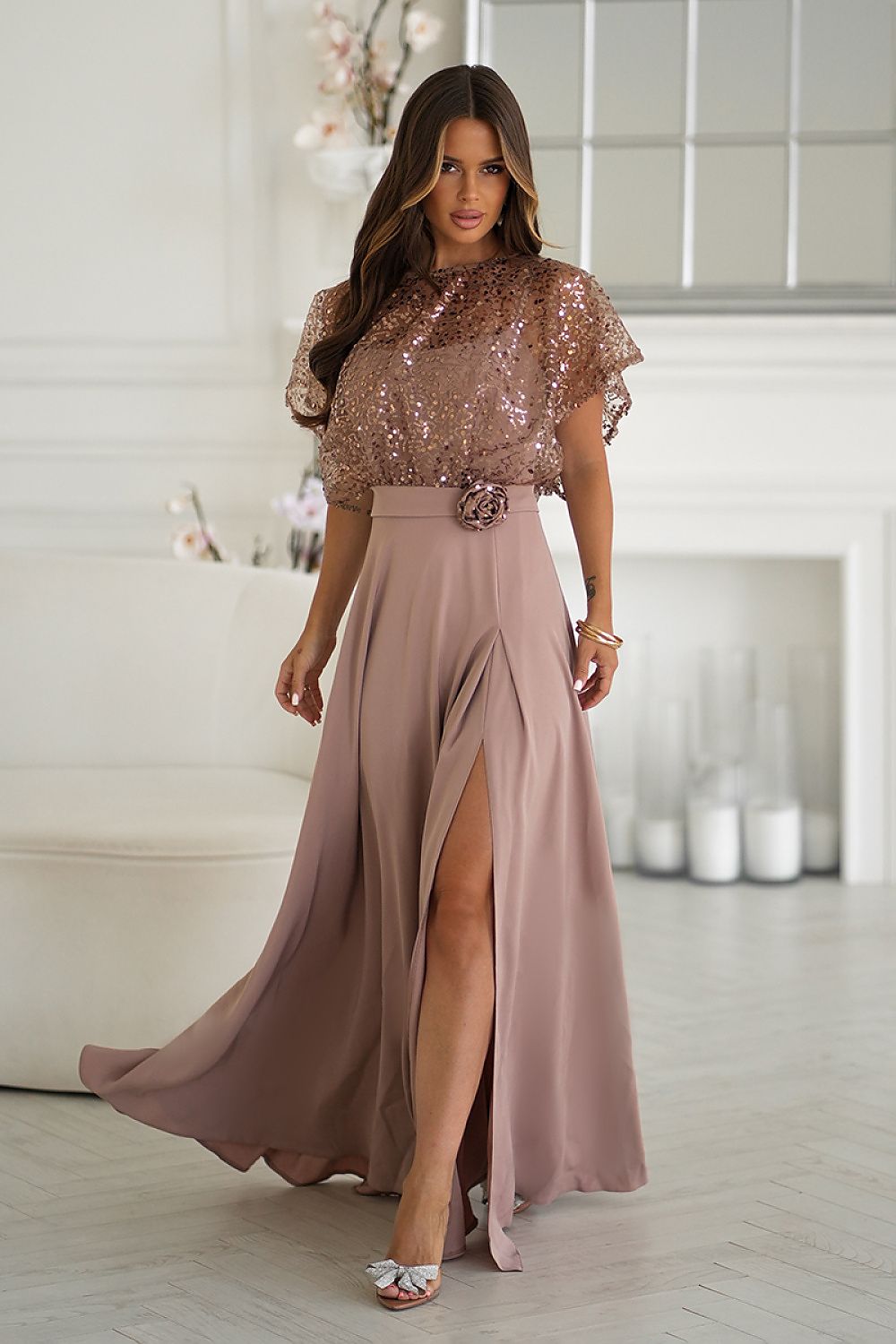 Langes Kleid model 219691 Bicotone