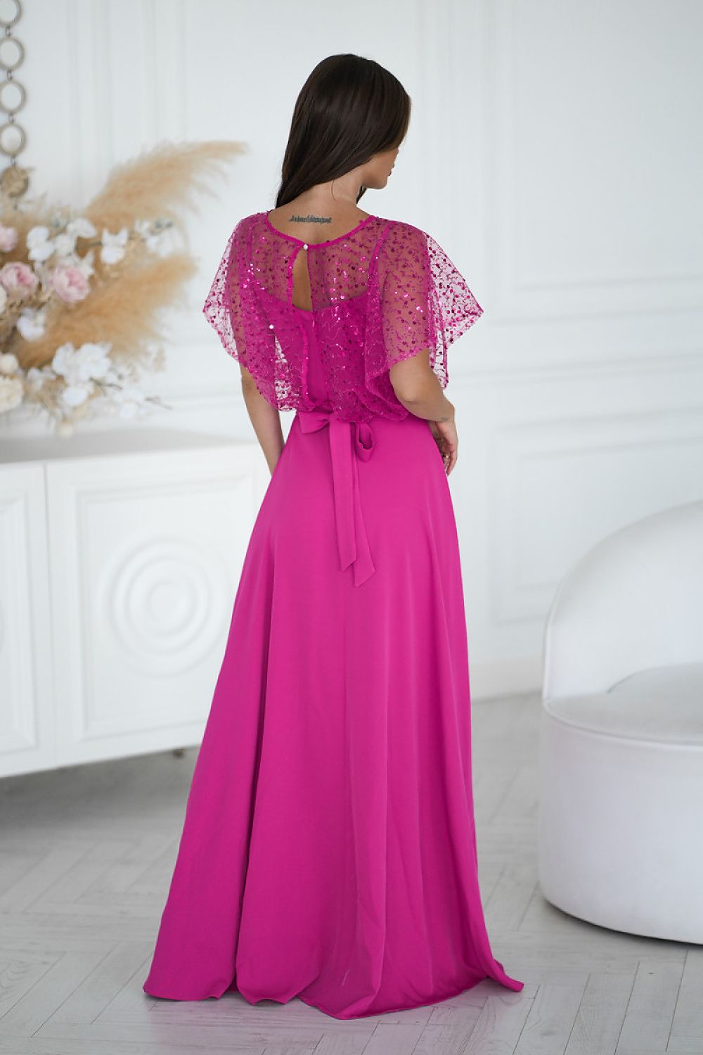 Langes Kleid model 219692 Bicotone