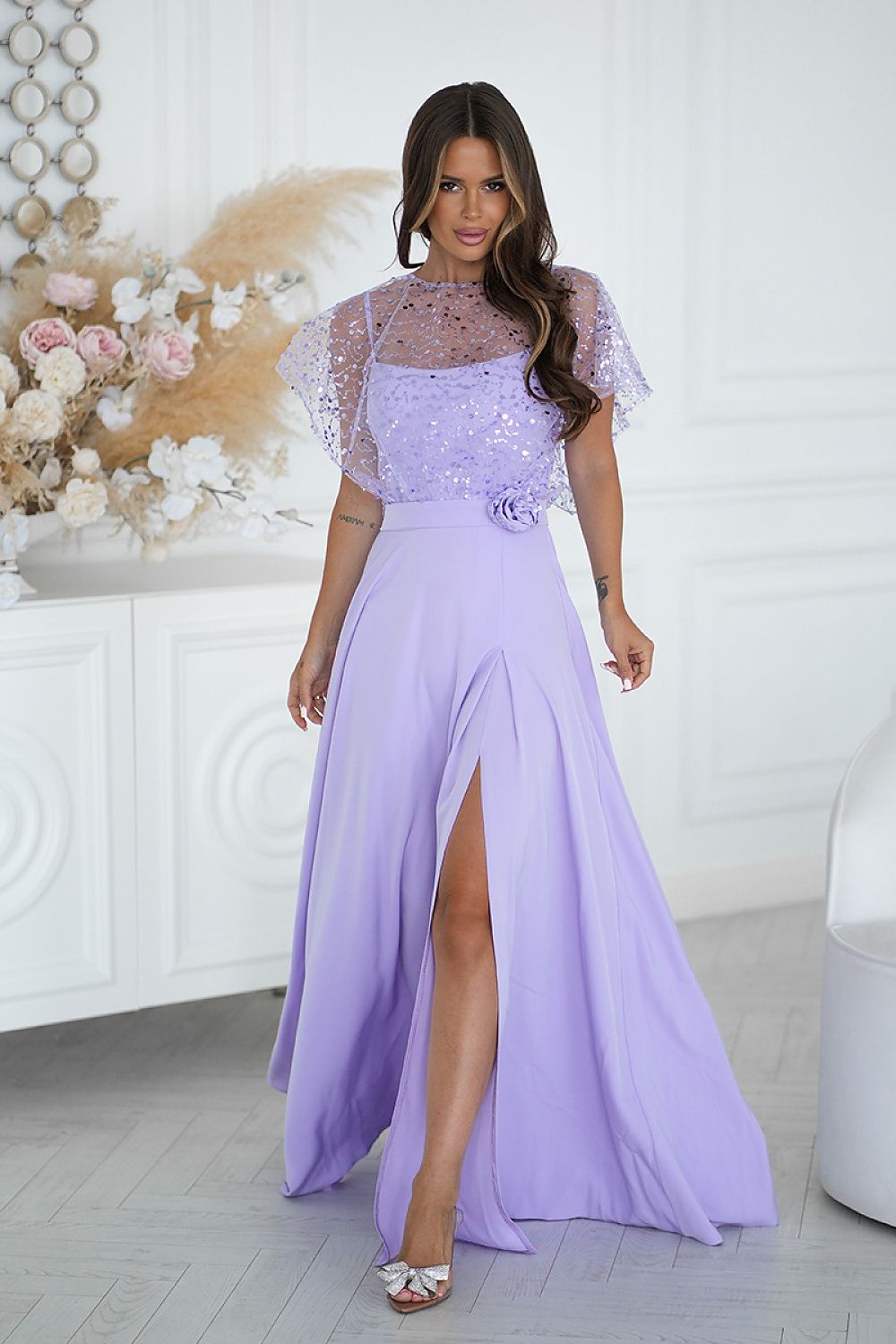 Langes Kleid model 219693 Bicotone