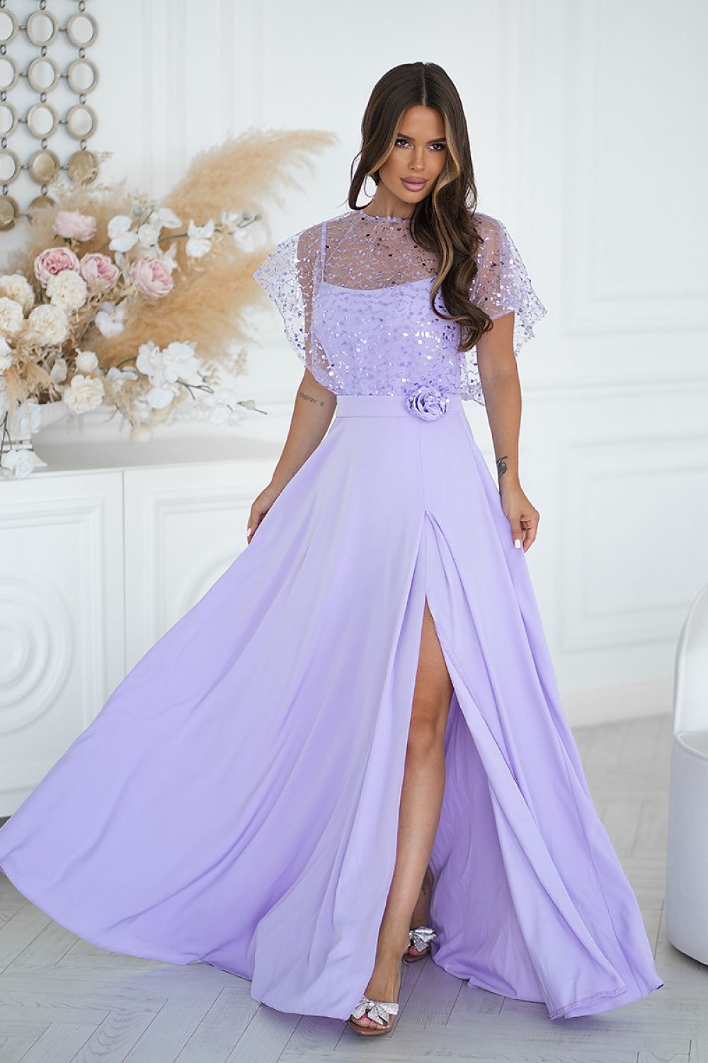 Langes Kleid model 219693 Bicotone