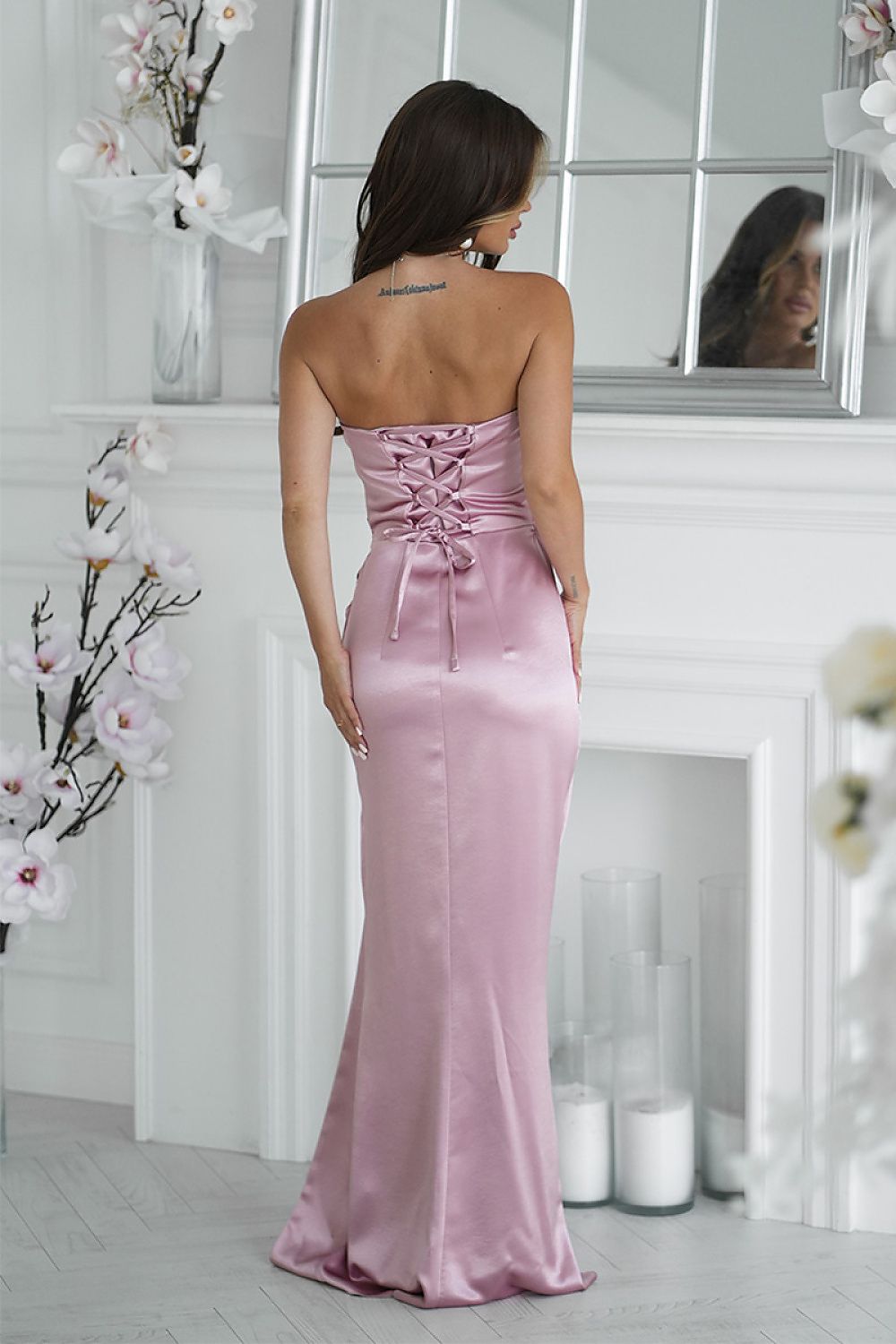 Langes Kleid model 219711 Bicotone