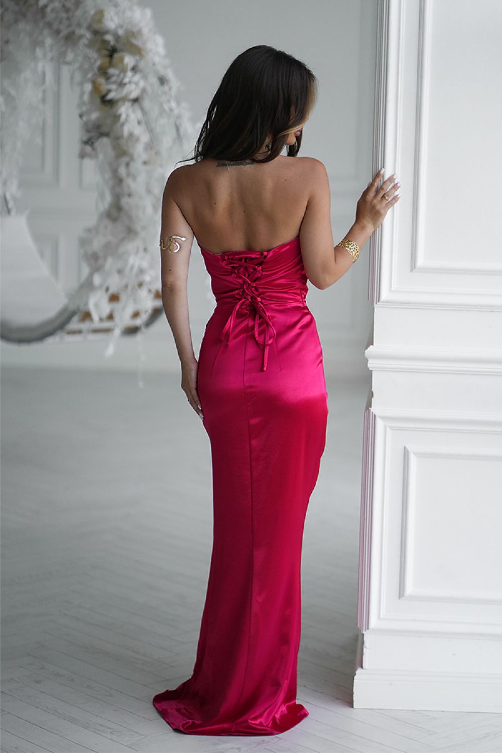 Langes Kleid model 219714 Bicotone