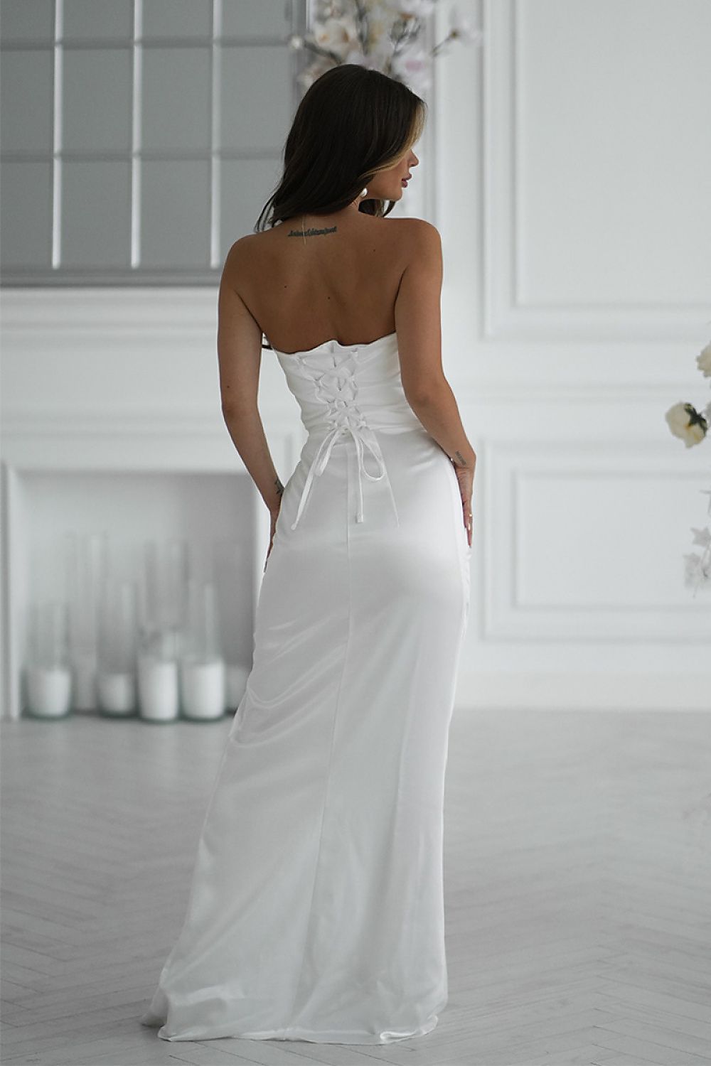 Langes Kleid model 219716 Bicotone