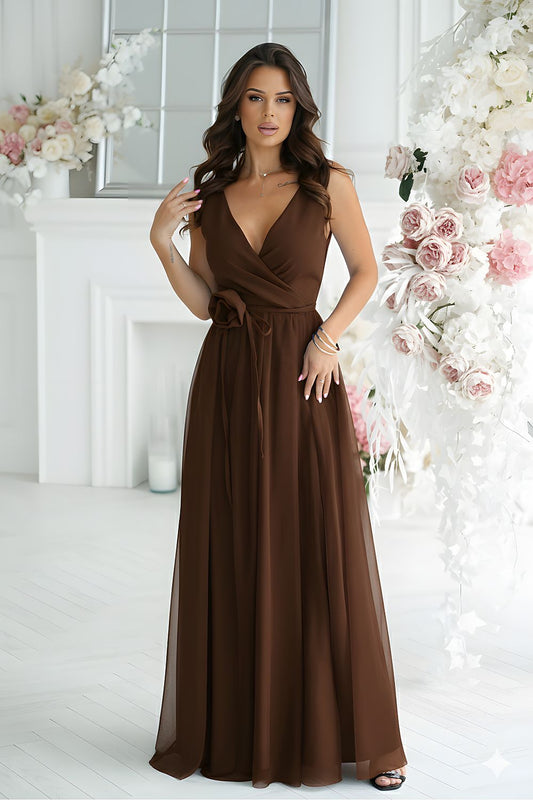 Langes Kleid model 220087 Bicotone