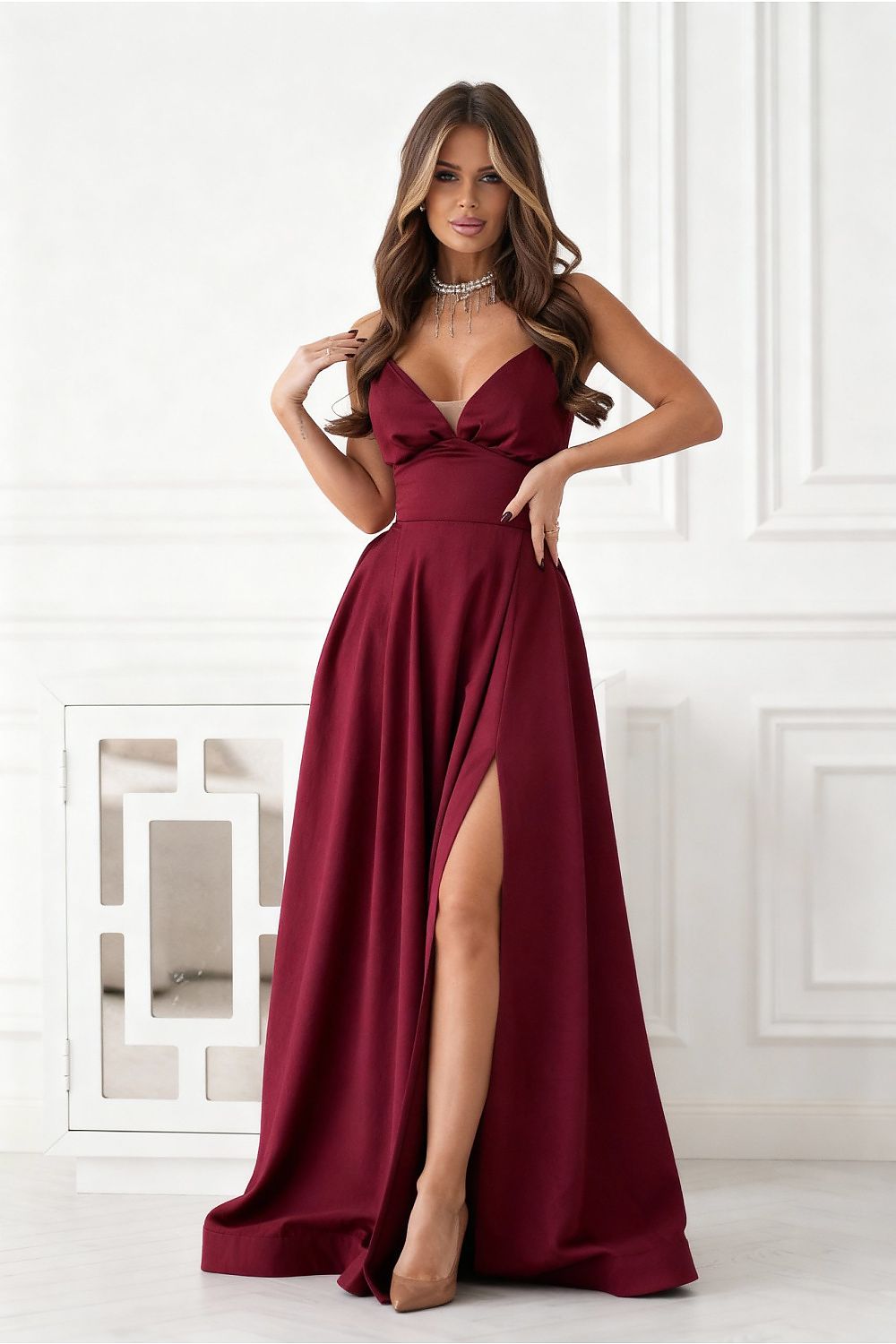 Langes Kleid model 221608 Bicotone