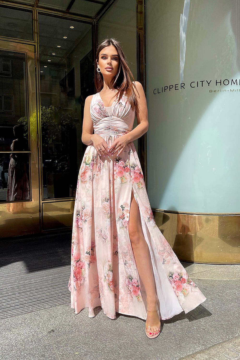 Langes Kleid model 167876 Bicotone