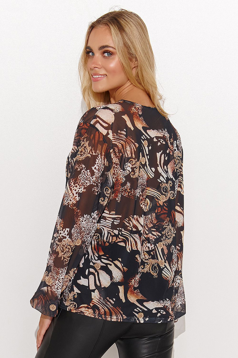 Bluse model 184381 Makadamia