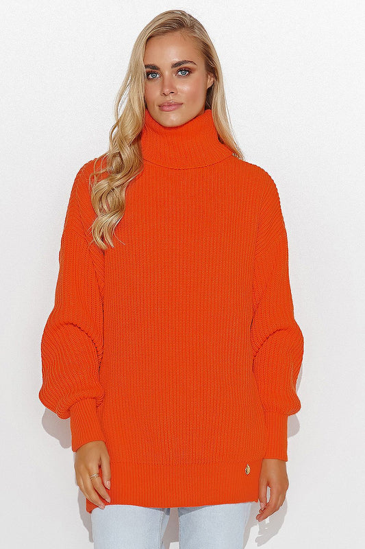 Rollkragenpullover model 185213 Makadamia