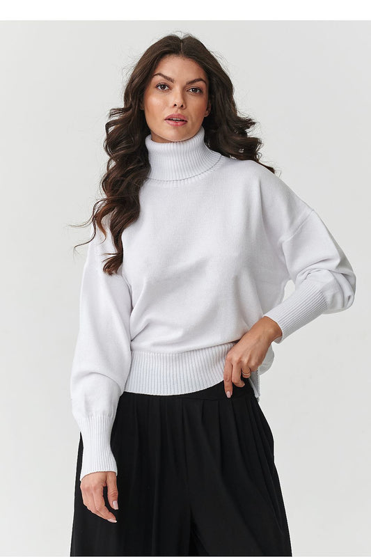 Rollkragenpullover model 217399 Makadamia
